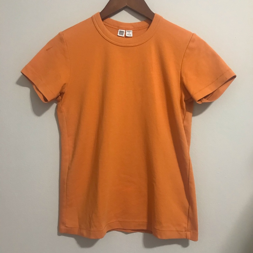 Uniqlo U orange cotton T-shirt